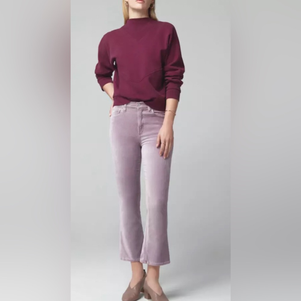 CITIZENS OF HUMANITY Jeans 28 Flare Demy Cropped Amethyst Velvet USA $198